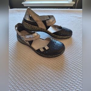 Black and Silver Mary Jane Shoes